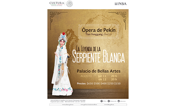 La legendaria Ópera de Pekín se presentará en el Palacio de Bellas Artes