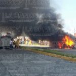 Se incendia autobús de la línea Eje del Golfo