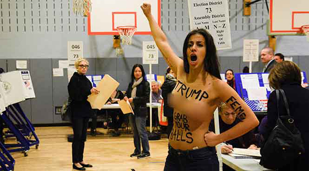 Protestan contra Trump en topless donald-trump