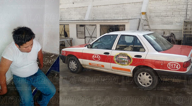 Taxista ebrio choca contra poste Ebrio Taxi Choca Poste