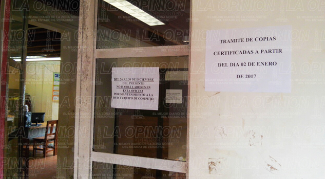 No hay servicio en oficina del Registro Civil No hay servicio en oficina del Registro Civil