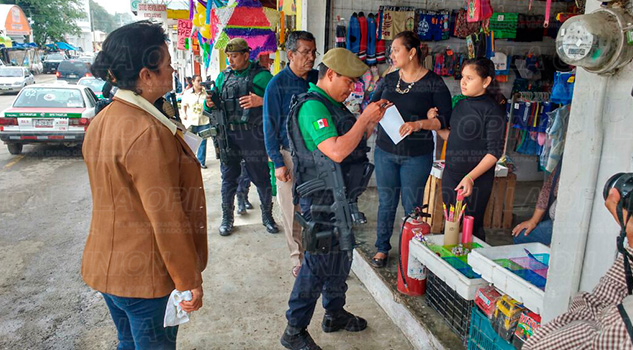 Autoridades inspeccionan mercado Revolución Operativo Mercado Tihuatlán