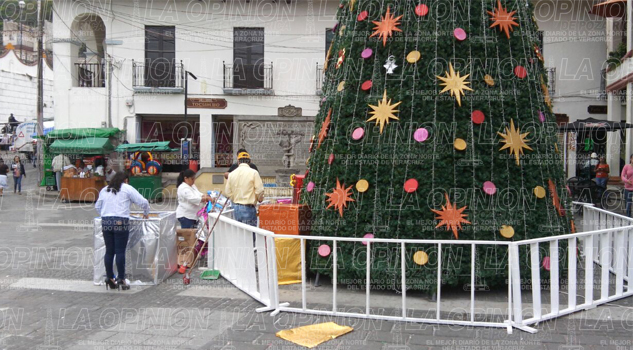 Vandalizan pino navideño en Centro Histórico vandalizan-pino-navideno-en-centro-historico
