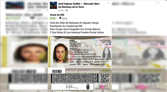 ¡Venden credenciales del INE! ¡Venden credenciales del INE!