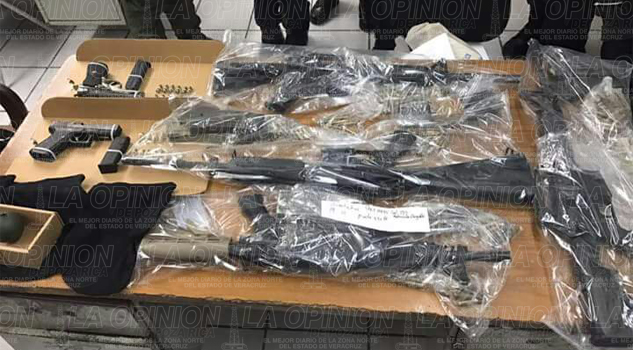 Detienen a nueve personas que portaban armas de alto calibre