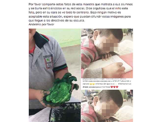 Maestra amordaza a alumno y lo exhibe en redes sociales Usuarios de Facebook expresaron su molestia contra los métodos empleados por la inexperta docente
