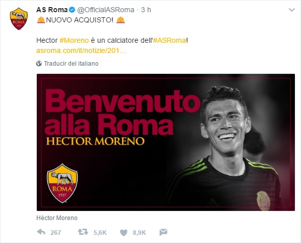 ¡Un mexicano a ROMA! Héctor Moreno PSV Roma México