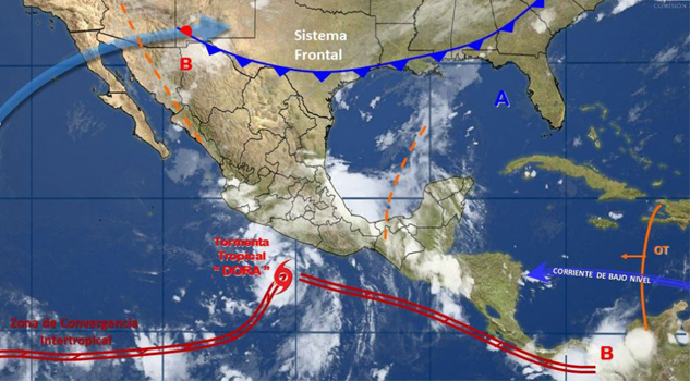 ALERTA: Tormenta tropical "Dora" podría convertirse en huracán Tormenta tropical "Dora" podría convertirse en huracán