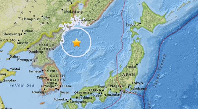 Sismo de magnitud 5,8 sacude mar frente a la península de Corea Sismo de magnitud 5,8 sacude mar frente a la península de Corea