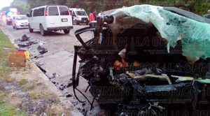 Terrible accidente en la México-Tuxpan, 4 muertos y un herido