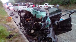 Terrible accidente en la México-Tuxpan, 4 muertos y un herido
