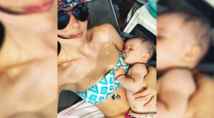 Zuria Vega lleva a la pequeña Lua a la playa Zuria Vega Bebé Lua