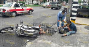 Arrollan a motociclista cerca de gasolinera Poza Rica Motociclista arrollado