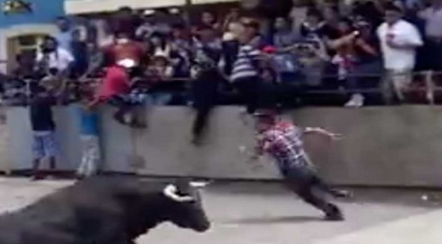Video; Toro lo embiste en fiesta patronal