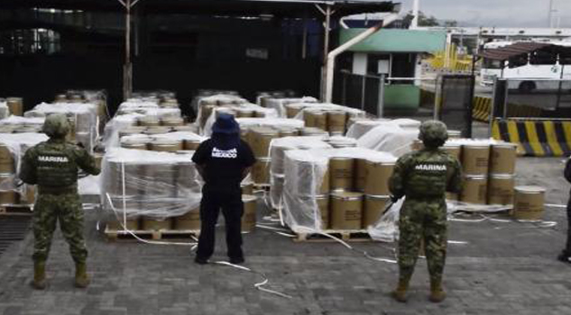 Incauta Marina 18 toneladas de químico para fabricar drogas