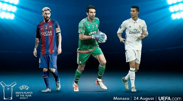 Messi, Cristiano y Buffon, finalistas al Mejor del Año de la UEFA