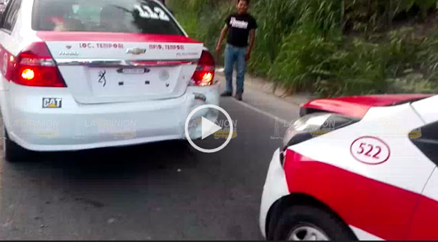 VIDEO: Choque entre taxistas