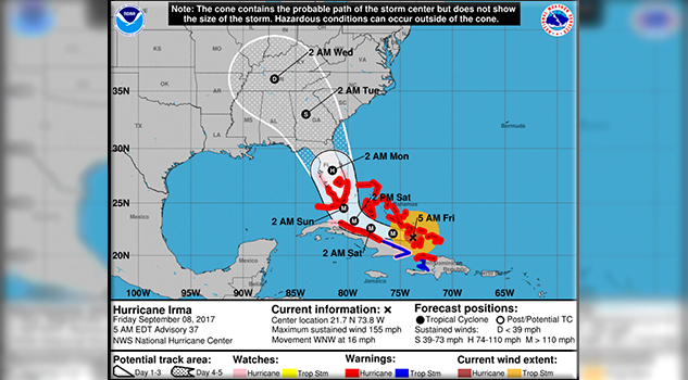 El huracán Irma baja a categoría 4 al pasar por Cuba y acercarse a Florida El huracán Irma baja a categoría 4 al pasar por Cuba y acercarse a Florida