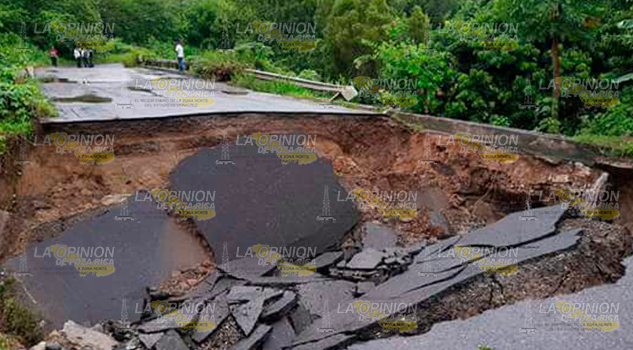 Se partió la carretera San José Acateno - Las Margaritas Estragos Caminos Estatales