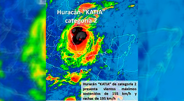 Huracán "Katia" ya es categoría 2; prevén llegue por la noche a Veracruz Huracán Katia Categoría 2