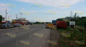 Trailer se ladeó con tanque de 40 toneladas