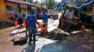 Enorme fuga de agua: CAEV ni sus luces