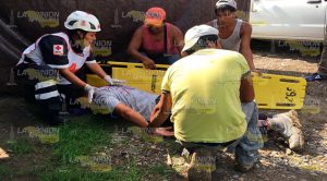 Bulto de cemento le aplastó la cabeza; está grave