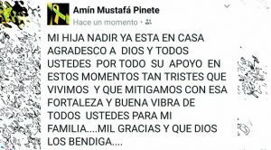 Liberan a la joven Nadir Mustafá