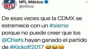 NFL se disculpa por tuit sobre terremoto en México