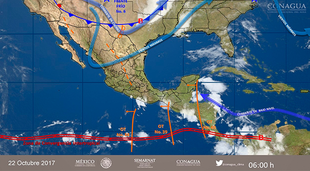 Frente frío 6 provocará vientos fuertes en el norte y noreste del país