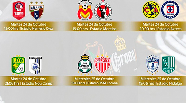 Definen horarios para los octavos de final de la Copa MX