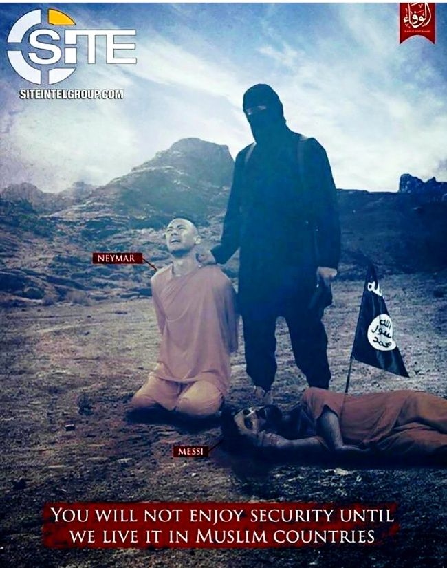 Messi y Neymar son las víctimas de una nueva amenaza de ISIS al Mundial