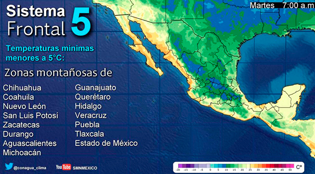 Continuará el ambiente frío en el país