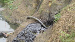 Derrame de chapopote contamina el río Papantepec