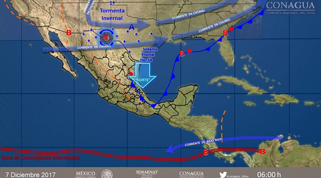 Tormenta invernal provocará nevadas en el norte del país