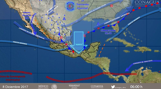 Prevén temperaturas bajo cero en 16 estados del país
