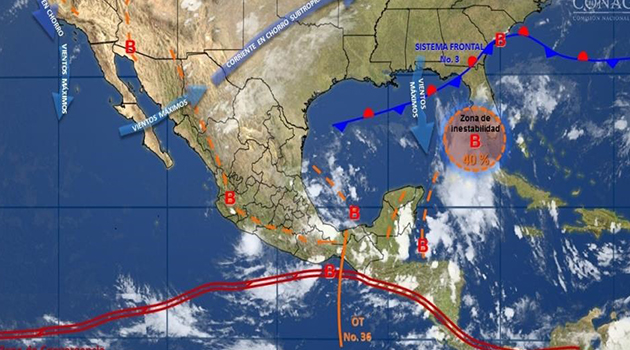 Frente frío se extiende por el norte y noreste del país