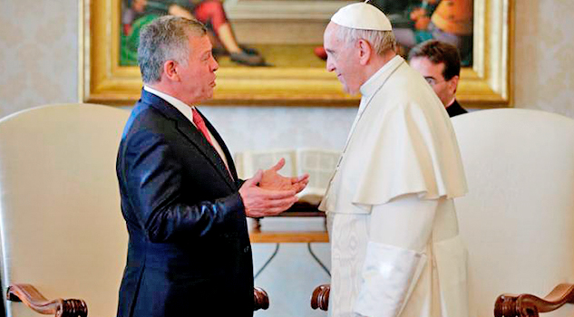 Papa y rey de Jordania conversan sobre decisión de Trump de reconocer Jerusalén como capital de Israel
