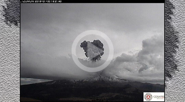Volcán Popocatépetl registra dos fuertes explosiones