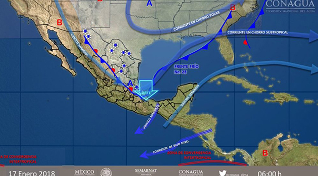 Prevén temperaturas bajo cero en gran parte del país