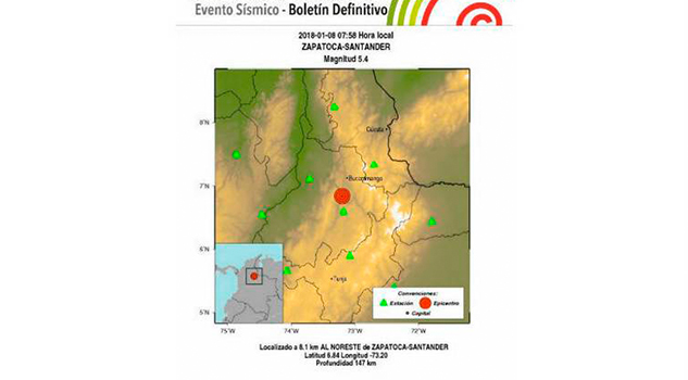 Sismo de magnitud 5.4 genera pánico en Colombia