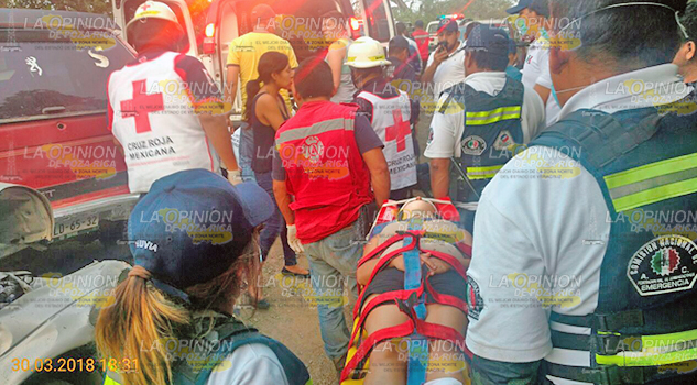 4 lesionados en fuerte accidente