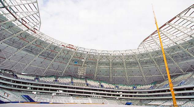 Estadio mundialista aún no tiene césped