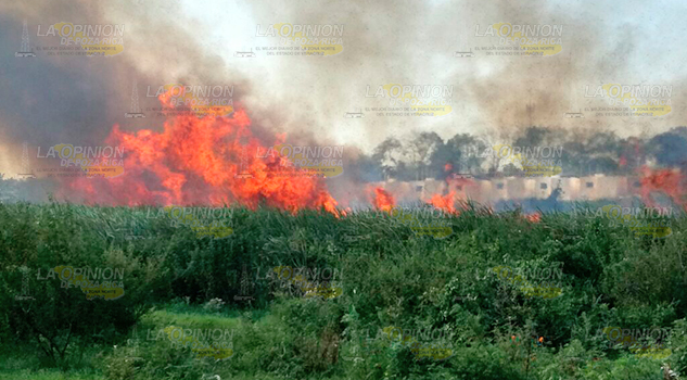 Incendio de pastizal atenta contra unidad habitacional
