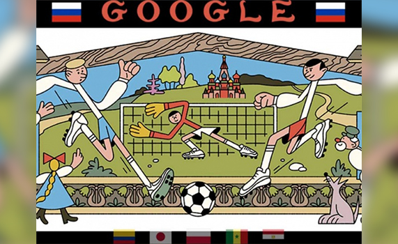 Google festeja pasión mundialista con doodle a países participantes
