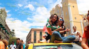 Así celebraron el triunfo de México en la Capital de Veracruz Xalapa Veracruz México Triúnfo Mundial Rusia 2018