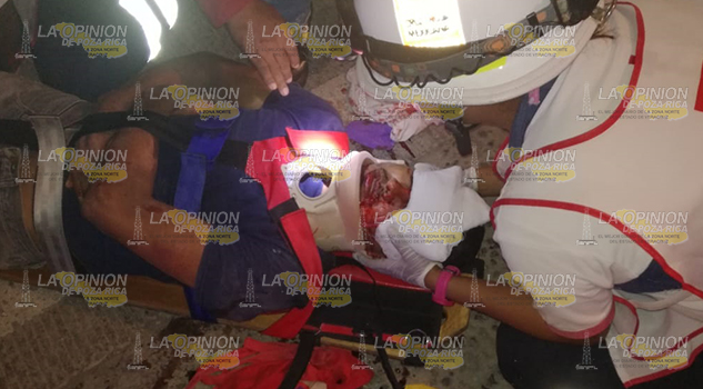 Motociclista embestido de manera violenta en la Tuxpan-Tampico