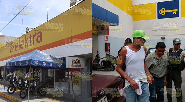 Hampones roban Elektra y Coppel en Poza Rica