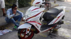 Persona en estado etílico derrapa en su motocicleta Persona Estado Etílico Derrapa Motocicleta