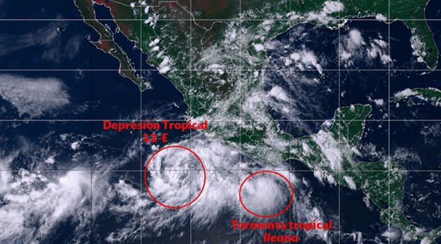 SMN alertó sobre intensificación de dos sistemas tropicales en Golfo de México
